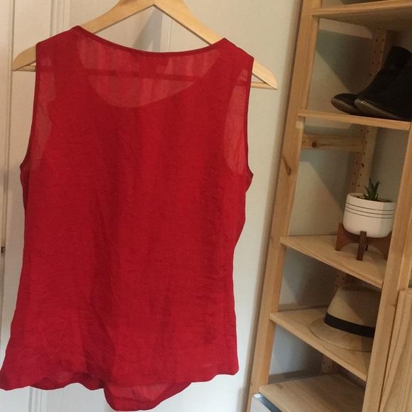 Michael Kors Red Ruffle Blouse - Picture 2 of 7